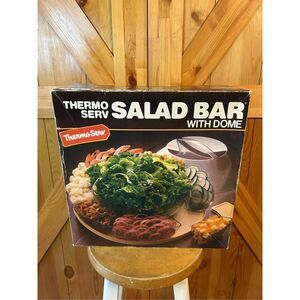 Vintage Thermo Serv Lazy Susan Style Salad Bar Carousel & Condiment Bowls